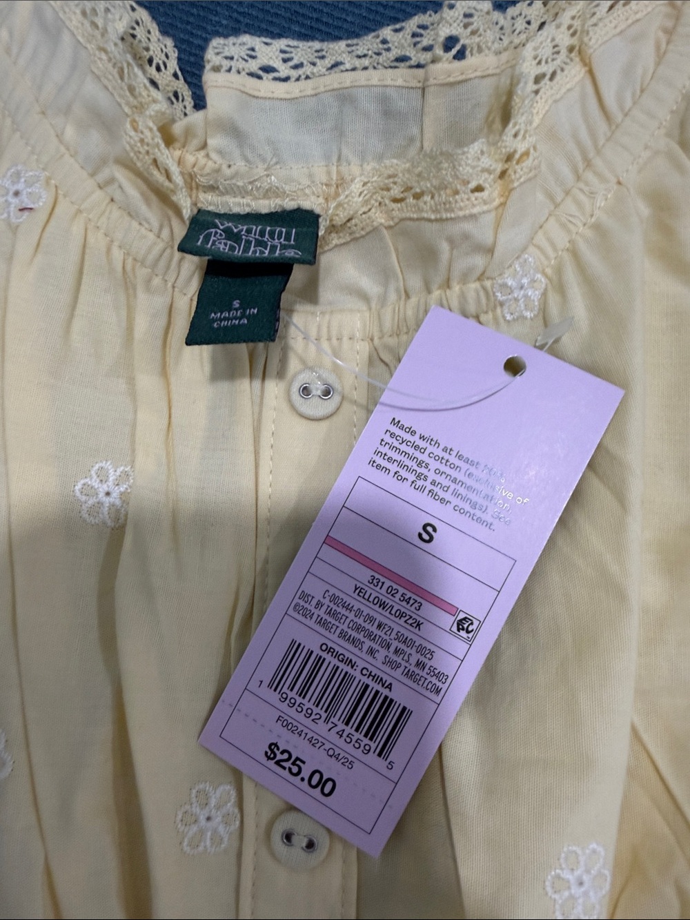 wild fable Yellow Eyelet Cotton Crop Top & Shorts Set - Picture 5 of 7
